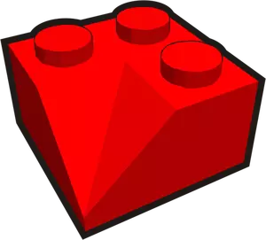 gráficos de vetor vermelho do declive de 2 x 2 canto miúdo tijolo elemento