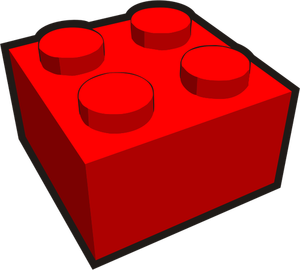 2x2 kid's brick element red vector clip art