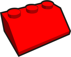 1x3 corner kid's brick element red vector image