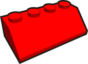 1 x 4 narożnik dziecięcy Cegła element czerwony wektor clipart
