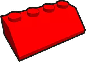 1 x 4-Ecke Kinder Ziegel Element rote Vektor-ClipArt