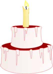 Vector illustration of small cake with cherry on top