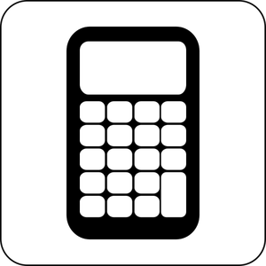Ilustración vectorial del icono calculadora blanco y negro