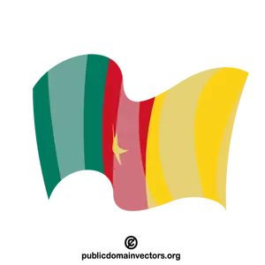 Kamerun stat viftande flagga