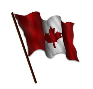 Kanadan lipun vektorikuvan heiluttaminen
