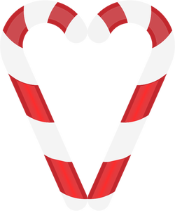Heart shape made of candy canes