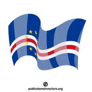 Cabo Verde agitando bandeira nacional