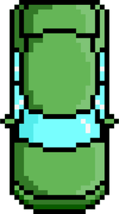 Vector image of green car pixel art
