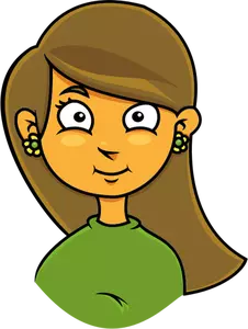 Dibujo vectorial de avatar de chica de pelo largo