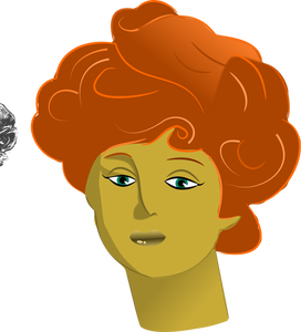 Rött hår kvinnliga porträtt vektor ClipArt