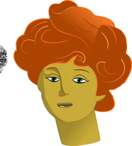 Rote Haare weiblichen Porträt Vektor-ClipArt