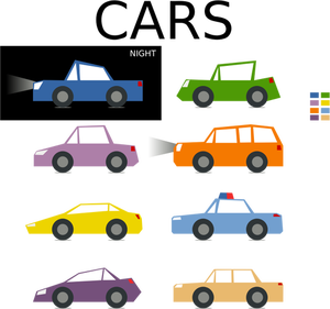 Immagine vettoriale di cartoon imposta delle vetture