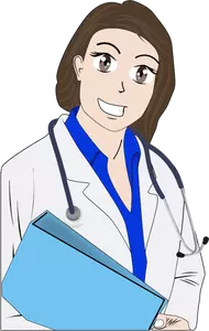 Tegneserie kvinnelig lege