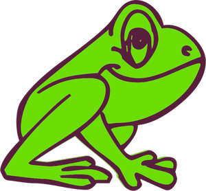Cartoon frog profile