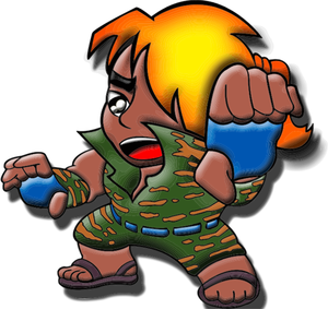 Illustrazione di vettore del personaggio dei cartoni animati di arti marziali