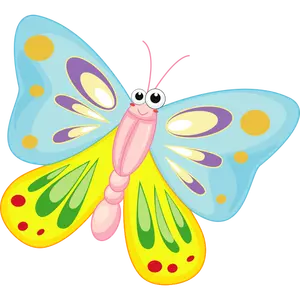 Illustrazione vettoriale di sorridente cartoon farfalla