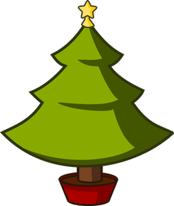 Boże Narodzenie drzewo garnek grafika wektorowa