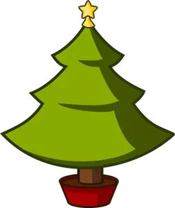 Árbol de Navidad en vector de la imagen pote