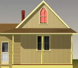 American Gothic house vector illustration