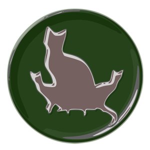 Afbeelding van kat familie reflecterende groene knop