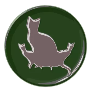 Bilden av katt familj reflekterande gröna knappen