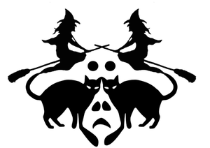 Brujas y gatos signo Halloween vector imagen