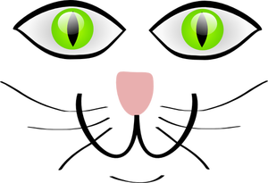 Vektor ClipArt-bilder av katt med gröna ögon