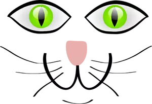 हरी आंखों के साथ बिल्ली के वेक्टर क्लिप आर्ट