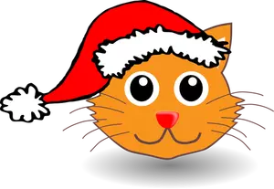 Katt med jultomten hatt vectopr