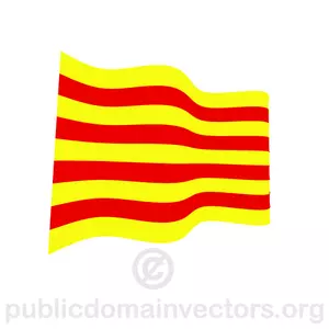 Ondulado vector bandera de Cataluña