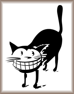 Vector image of monochrome cat