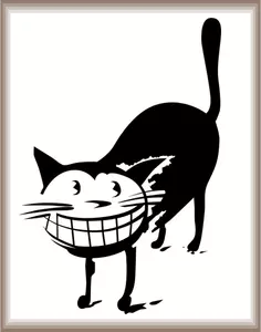Gambar vektor monokrom kucing