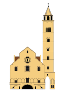Trani katedraali vektori kuva