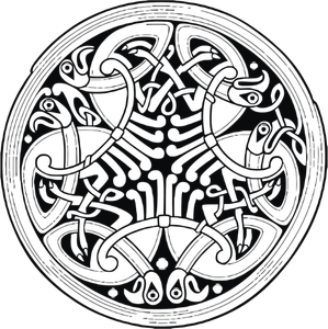 Dibujo celta Ornamental vectorial de círculo