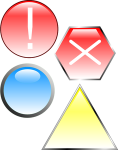 Selection of reflective shapes and signs vector clip art