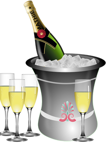 Champagner servieren-Vektor-illustration