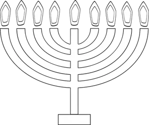 Image of outline of 9 candle Chanukkah lighting