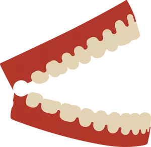 Claquant des dents avec image vectorielle de base rouge