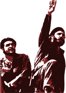 Image vectorielle de Che Guevara et de Fidel Castro