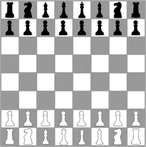 Tabuleiro de xadrez com peças
