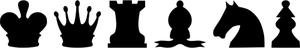 Imaginea silueta vector set de piese de şah