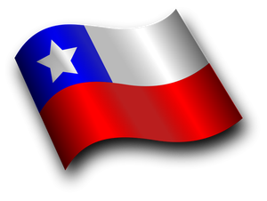 Bandera chilena inclinado vector illustration