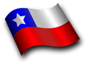 Bandera chilena inclinado vector illustration