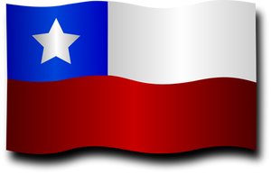 Chilská vlajka se stínem Vektor Klipart
