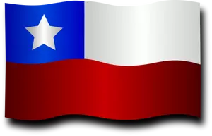 Şili bayrağı gölge ile küçük resim vektör