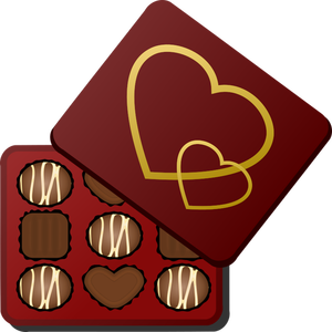 Casetă pătrată de ilustrare de vectorul bomboane de ciocolată