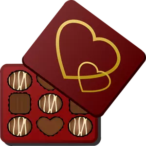 Caixa quadrada de ilustração vetorial de chocolates