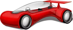 Mobil merah futuristik vektor ilustrasi