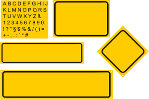 Vektör çizim sarı posta etiketi şablonları ayarlama