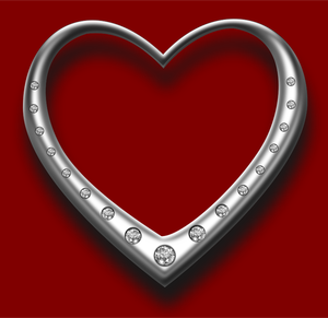 Heart with diamonds vector graphics